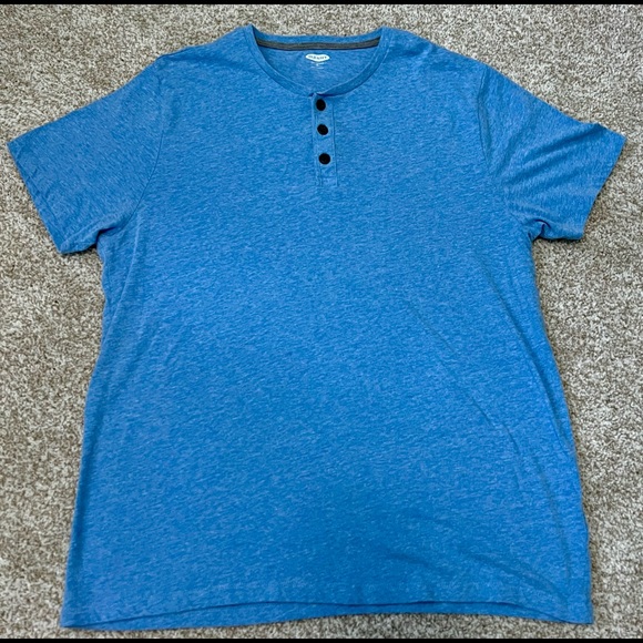 Old Navy Other - Old Navy, soft-washed, short-sleeve Henley T-Shirt, light blue, 3-button